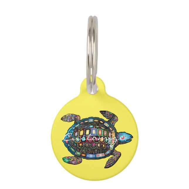 Zee Turtles Thunder_Cove Huisdierpenning (Achterkant)