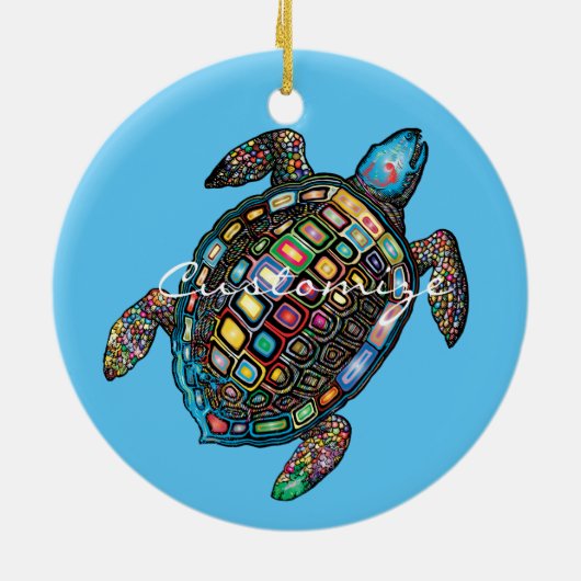 Zee Turtles Thunder_Cove Keramisch Ornament (Achterkant)