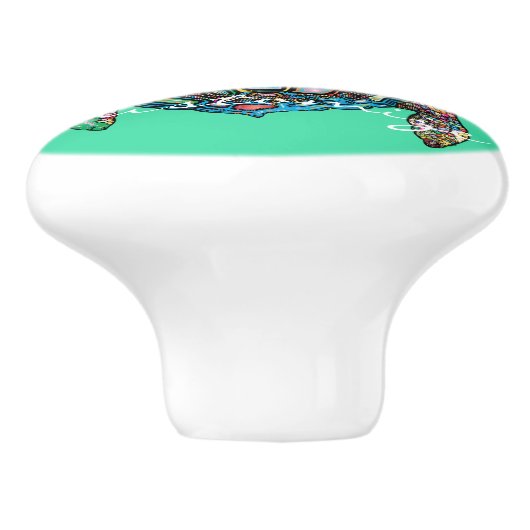 Zee Turtles Thunder_Cove Keramische Knop (Zijkant)