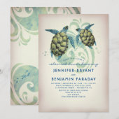 Zee Turtles Tropical Beach repetitie diner Kaart (Voorkant / Achterkant)