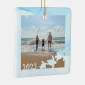 Zee Turtles Vacation Beach Photo Ceramic Ornament (Rechts)