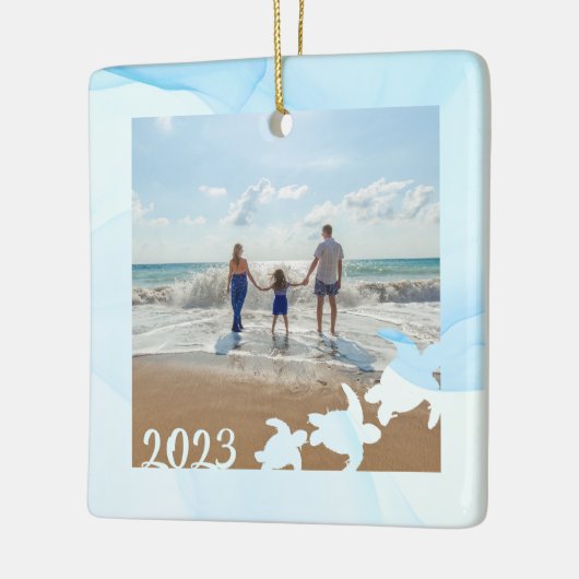 Zee Turtles Vacation Beach Photo Ceramic Ornament (Links)