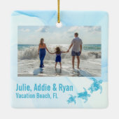 Zee Turtles Vacation Beach Photo Ceramic Ornament (Achterkant)