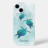 Zee Turtles Waterverf Kustnaam Case-Mate iPhone Case (Achterkant)