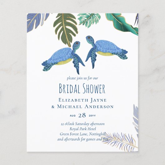 Zee Turtles Weddenblauw Geel (Voorkant)