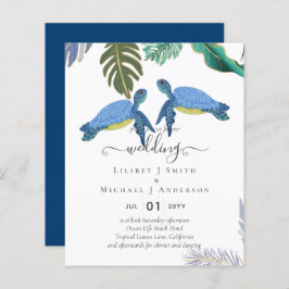 Zee Turtles Weddenblauw Geel