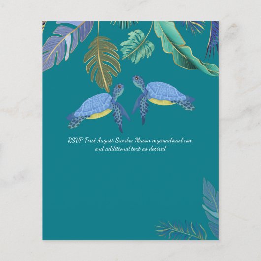 Zee Turtles Weddenblauw Geel (Achterkant)