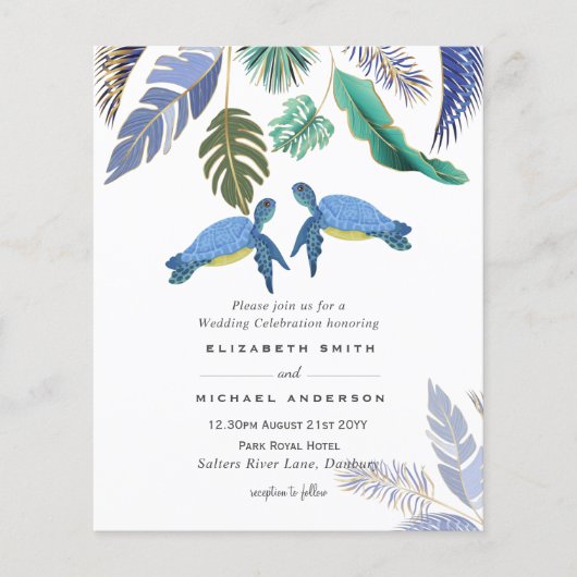 Zee Turtles Weddenblauw Geel (Voorkant)