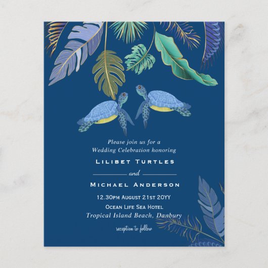 Zee Turtles Weddenblauw Geel (Voorkant)