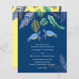 Zee Turtles Weddenblauw Geel