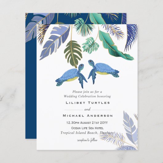 Zee Turtles Weddenblauw Geel (Voorkant / Achterkant)