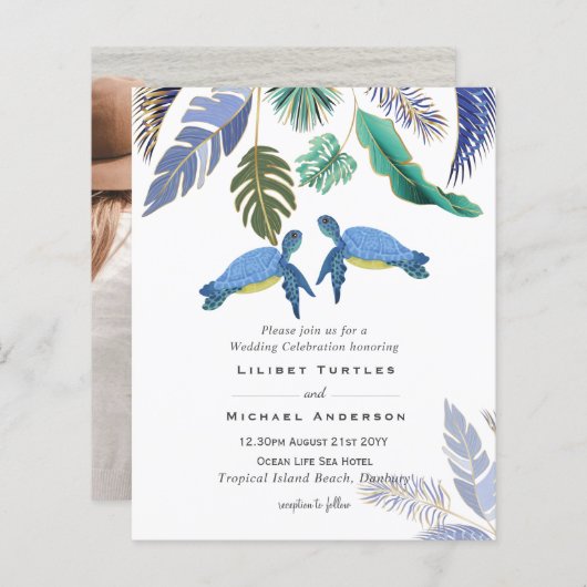 Zee Turtles Weddenblauw Geel (Voorkant / Achterkant)