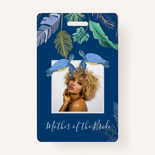 Zee Turtles Weddenblauw Geel Badge (Voorkant)