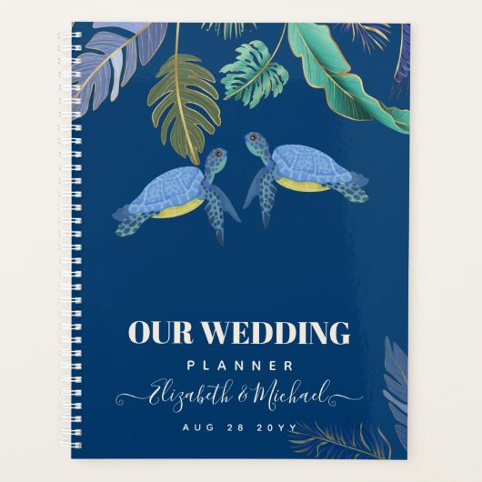 Zee Turtles Weddenblauw Geel Planner (Voorkant)