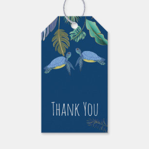 Zee Turtles Weddenschap Blue Yellow Gift Labels Cadeaulabel