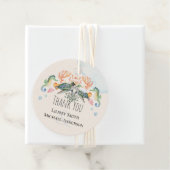 Zee Turtles Weddenschap met bride en bruin Bedankjes Labels (In situ)