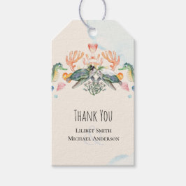Zee Turtles Weddenschap met bride en groom Gift Cadeaulabel