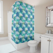 Zee Turtles White Blue Green Shower Curtain Douchegordijn (In situ)