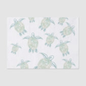 Zee Turtles White Green Pattern Tissuepapier (Voorkant)