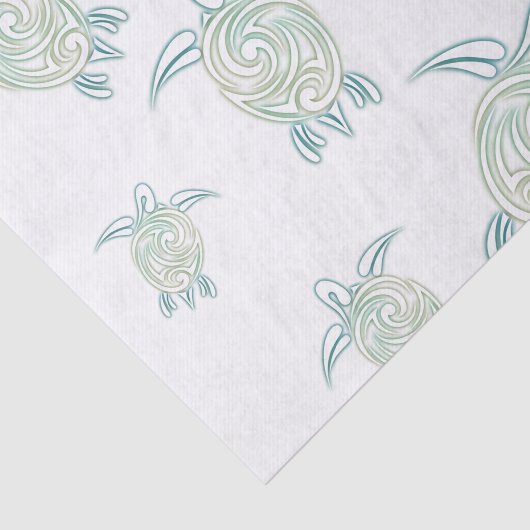 Zee Turtles White Green Pattern Tissuepapier (Detail)