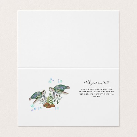 ZEE TURTLS - Aangepast Visitekaartje (Buitenkant ongevouwen)