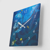 ZEE TURTUS IN FLIGHT SQUARE WALL CLOCK VIERKANTE KLOK (Hoek)