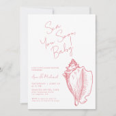 Zee U binnenkort Baby Chic Pink Seashell Baby show Kaart (Voorkant)