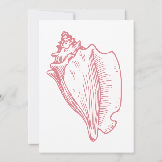 Zee U binnenkort Baby Chic Pink Seashell Baby show Kaart (Achterkant)