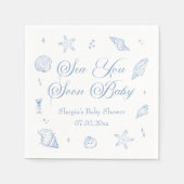 Zee u binnenkort Baby kust Baby shower Servet (Voorkant)