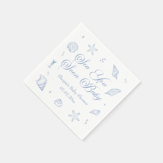 Zee u binnenkort Baby kust Baby shower Servet (Hoek)