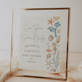 Zee U binnenkort Baby Kust Baby shower Welkom Poster