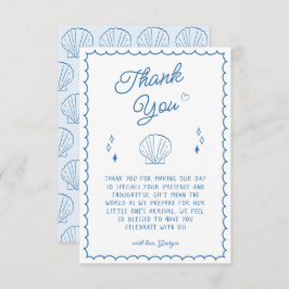 Zee u binnenkort Baby shower Kust dank u kaart