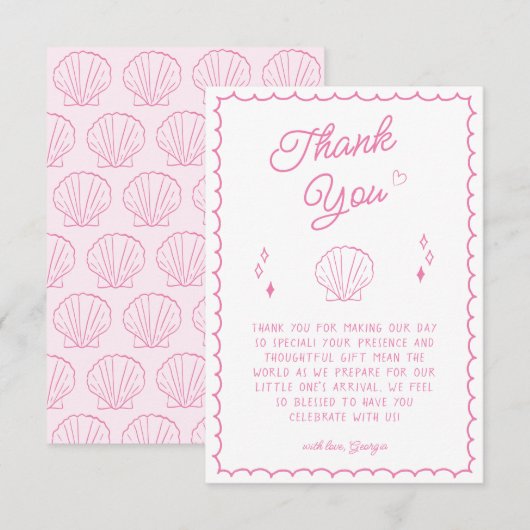 Zee u binnenkort Baby shower Kust dank u kaart (Voorkant / Achterkant)