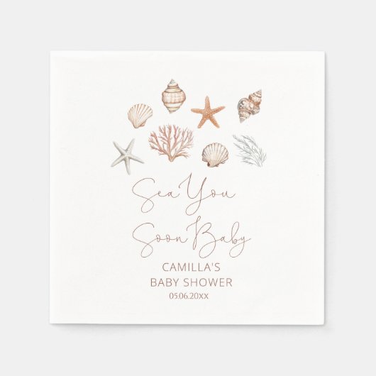 Zee U binnenkort Kust Baby shower Servet (Voorkant)