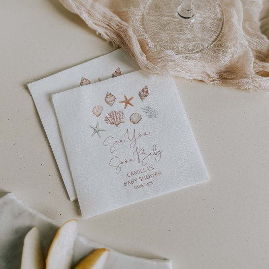 Zee U binnenkort Kust Baby shower Servet
