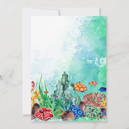 Zee uitnodiging voor 5e verjaardag (Achterkant)