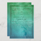 Zee - Uitnodiging voor groene en blauwe dag (Voorkant / Achterkant)