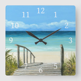 Zee Uitzicht 147 oceaanstrand Vierkante Klok