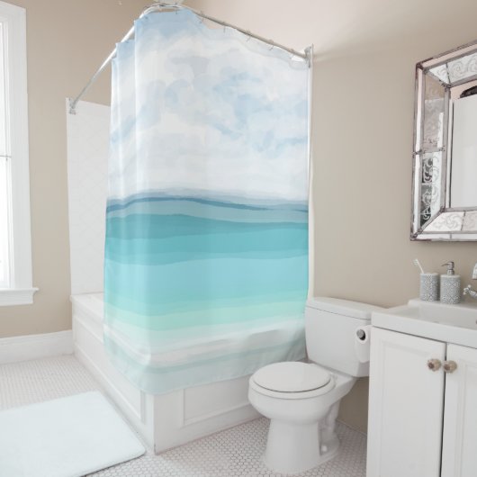 Zee Uitzicht 282 Turquoise Ocean Douchegordijn (In situ)