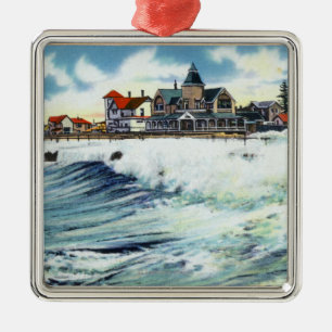 Zee Uitzicht Avenue Waterfront Uitzicht van het Su Metalen Ornament