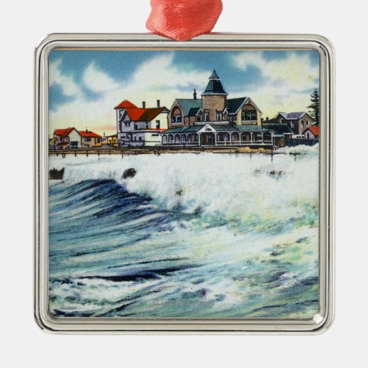 Zee Uitzicht Avenue Waterfront Uitzicht van het Su Metalen Ornament (Voorkant)