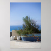 Zee Uitzicht belemmerd door een struik Poster (Voorkant)