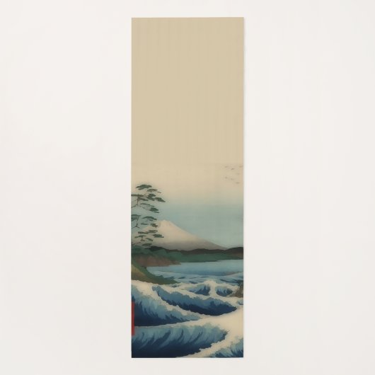 Zee uitzicht - beroemde Japanse kunst Yogamat (Achterkant)
