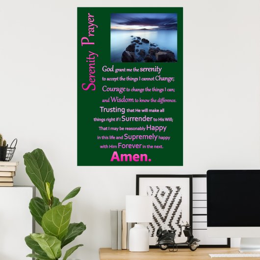 Zee Uitzicht De Serenity Prayer Poster (Thuiskantoor)