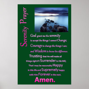 Zee Uitzicht De Serenity Prayer Poster