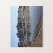 zee uitzicht engels dorp door de zee legpuzzel (Verticaal)