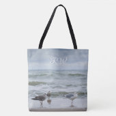 Zee uitzicht: golven en meeuwen tote bag (Voorkant)