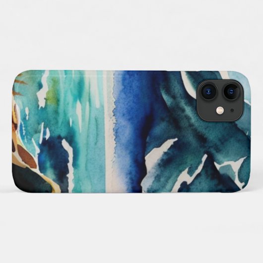 Zee uitzicht waterverf Case-Mate iPhone case (Achterkant (horizontaal))