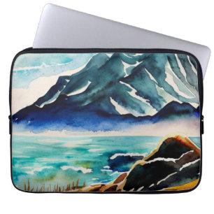 Zee uitzicht waterverf laptop sleeve