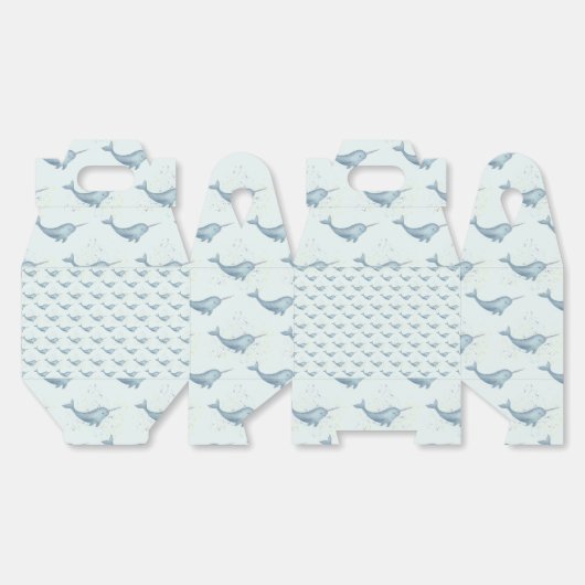 Zee Unicorn Narwhal Bedankdoosjes (Ongevouwen)